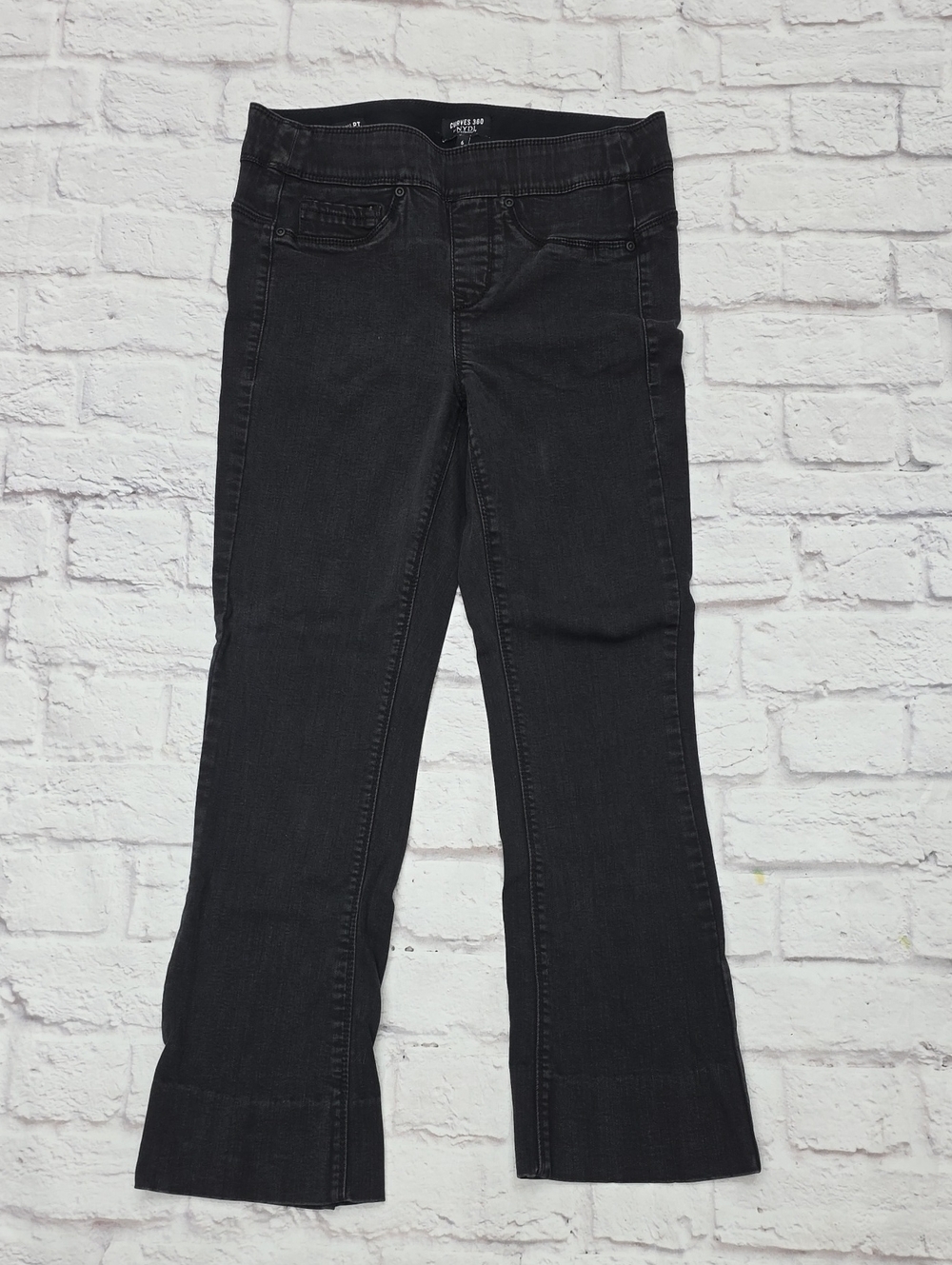 Curves 360 by NYDJ Jeans Women Sz 6(31x26) Black Sculpt Slim Straight Leg Ankle